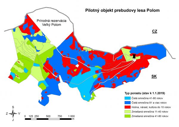 Mapa pilotného projektu Polom