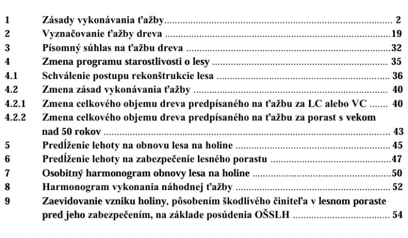 Obsah pr&iacute;ročky Slovenskej lesn&iacute;ckej komory 