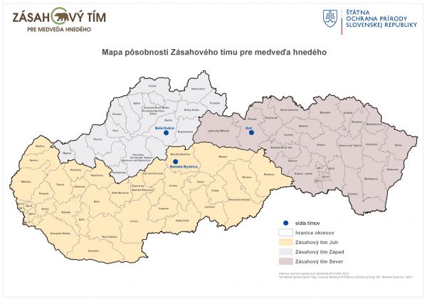 P&ocirc;sobnosť z&aacute;sahov&eacute;ho t&iacute;mu pre medveďa hned&eacute;ho 