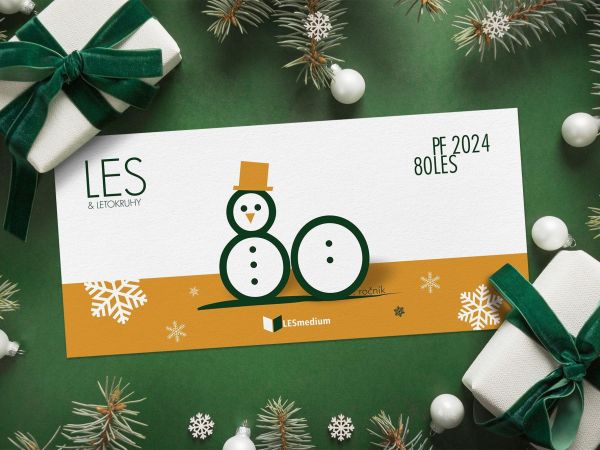 Vianočné a novoročné prianie: Sviatkujte s pokojom v duši. V novom roku 2024, 80. roku časopisu LES &amp; LETOKRUHY, buďte všetci zdraví a nech sa Vám darí