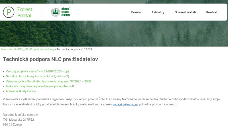 Zdroj: Národné lesnícke centrum - ForestPortal 