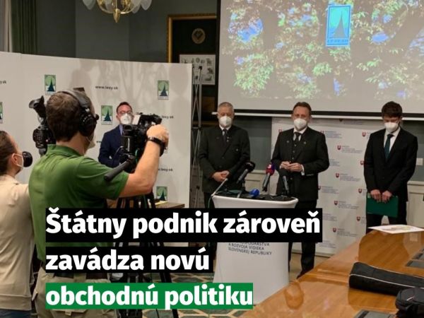 Exminister na tlačovej konferencii k novej obchodnej politike š. p. LESY SR 