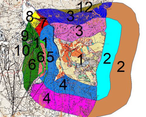 Mapka s vyznačením pásiem s obmedzeniami hospodárenia vlastníkov lesov