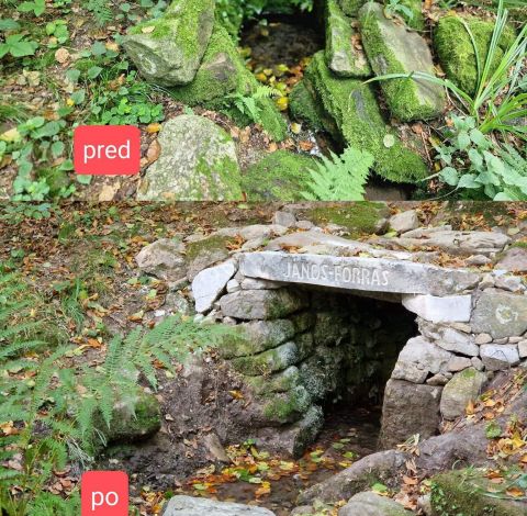 Jedna z obnivených kamenných lesných studničiek v bratislavskom lesoparku 