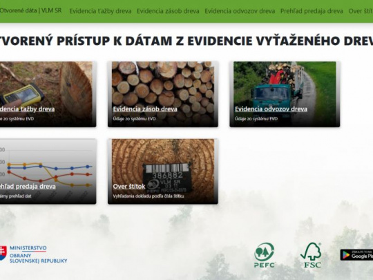Vojenskí lesníci sprístupnili verejnosti systém evidencie vyťaženého dreva: Informuje o tom, kde bola drevná hmota vyťažená a odvezená k odberateľovi